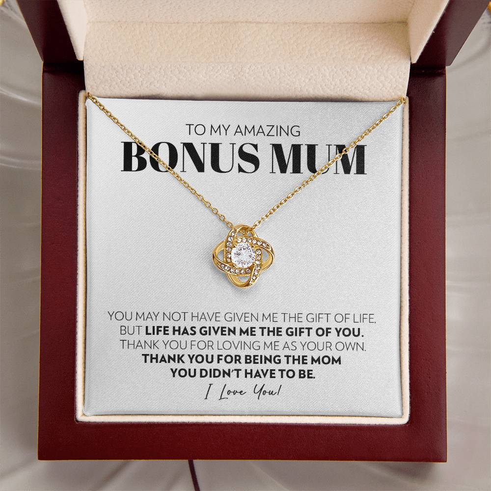 Bonus Mum - Thank You - Love Knot Necklace