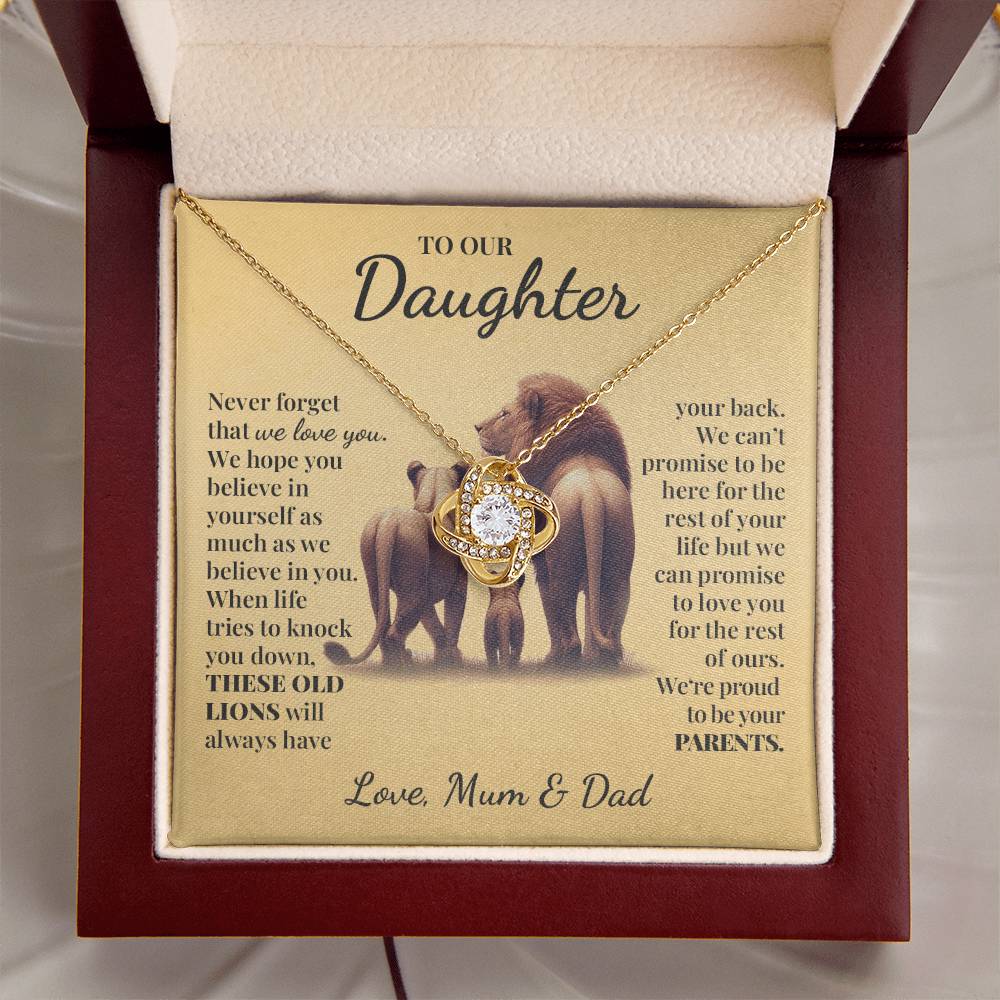 To Our Daughter (From Mum and Dad) - These Old Lions - Love Knot Necklace