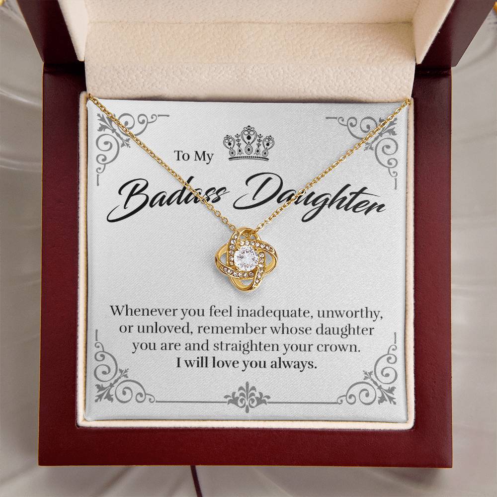 Daughter - Straighten Your Crown - Love Knot Necklace