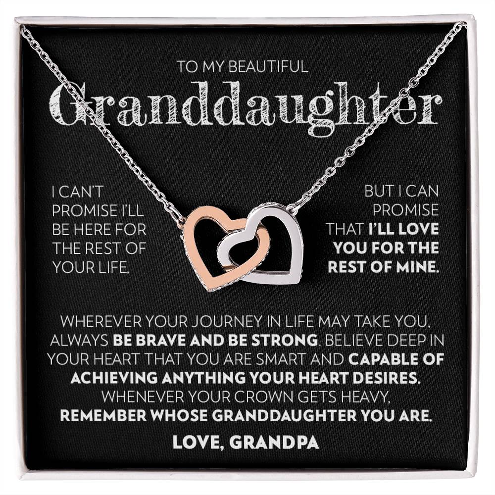 Granddaughter (from Grandpa) - Promise - Interlocking Hearts Necklace