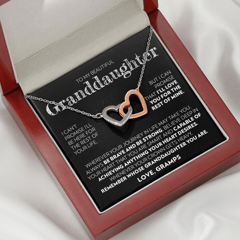 Granddaughter - Promise - Interlocking Hearts Necklace - Custom Signature