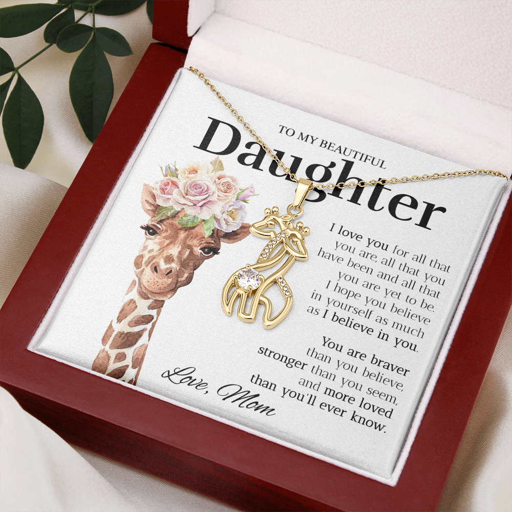 Daughter (From Mum) - I Believe In You - Giraffe Necklace