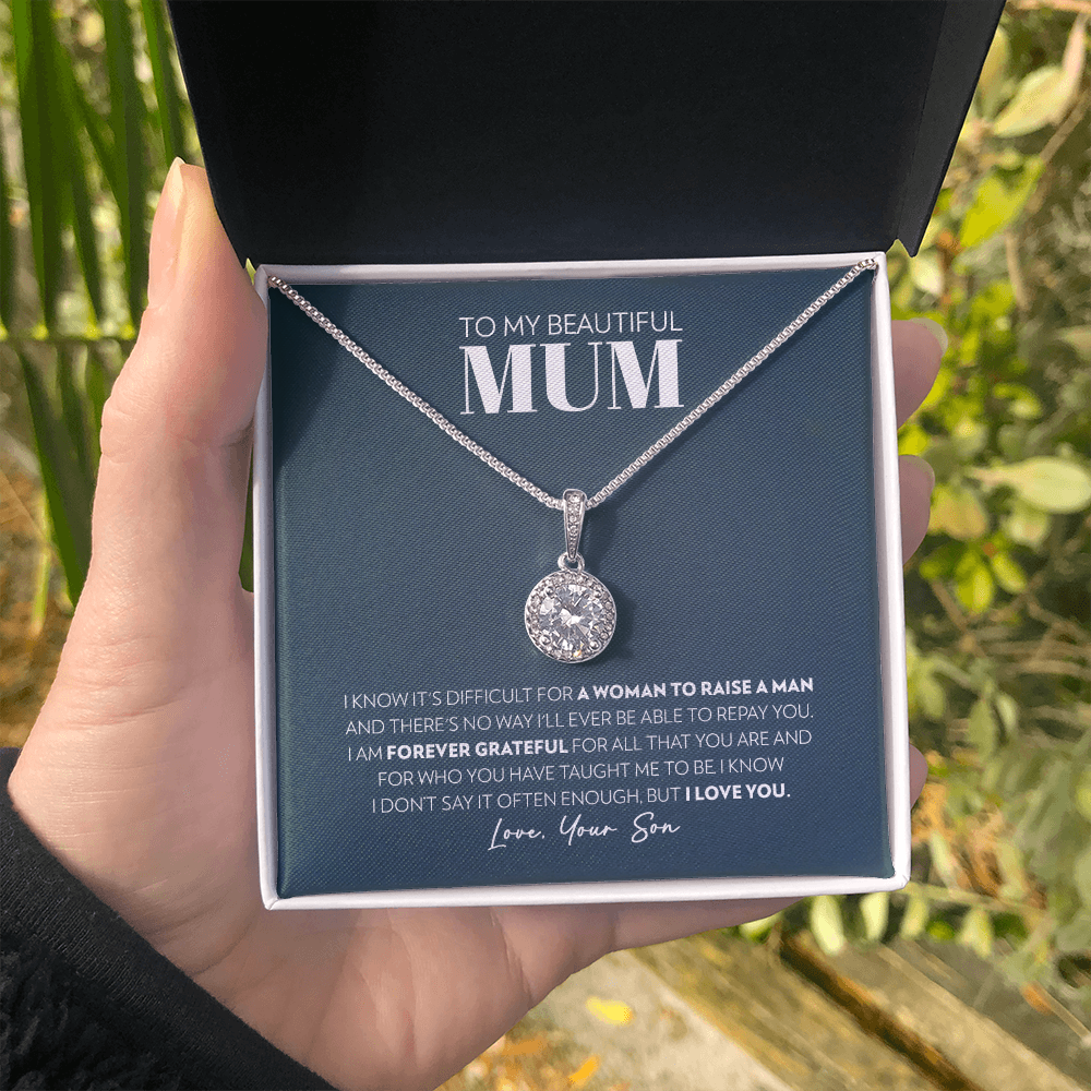 Mum (From Son) - Forever Grateful - Eternal Hope Necklace