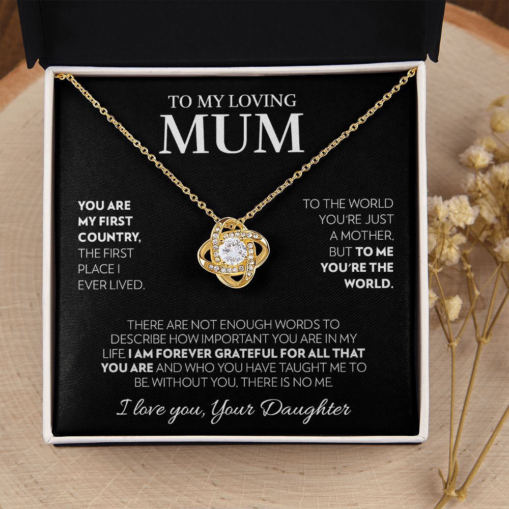 To My Mum (From Daughter) - First Country - Love Knot Necklace