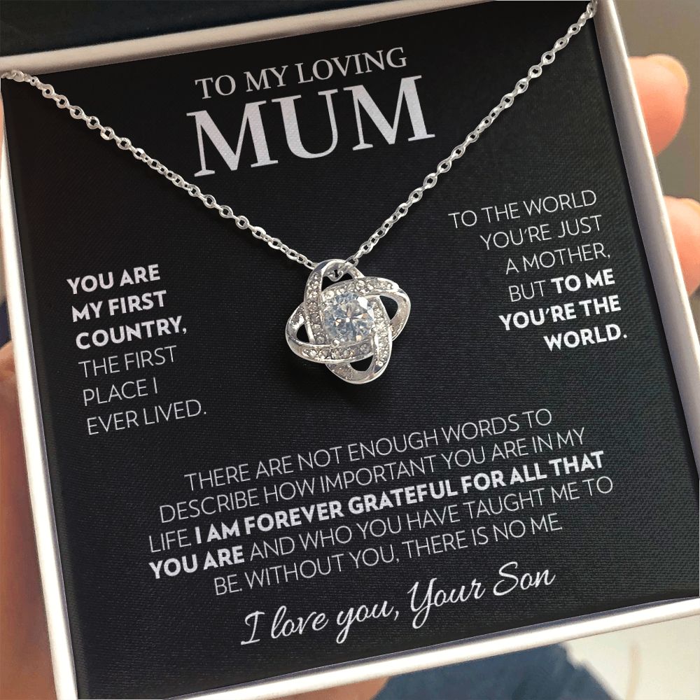 To My Mum (From Son) - First Country - Love Knot Necklace